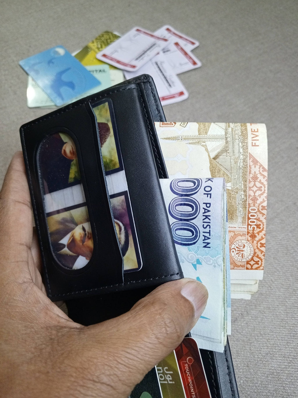 Single Button Wallet with Zip
