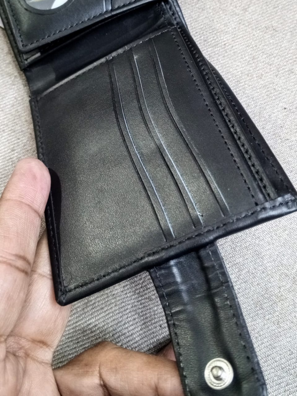 Single Button Wallet with Zip